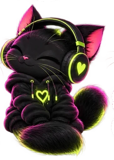 The BUOKO cat wearing headphones, ready to help